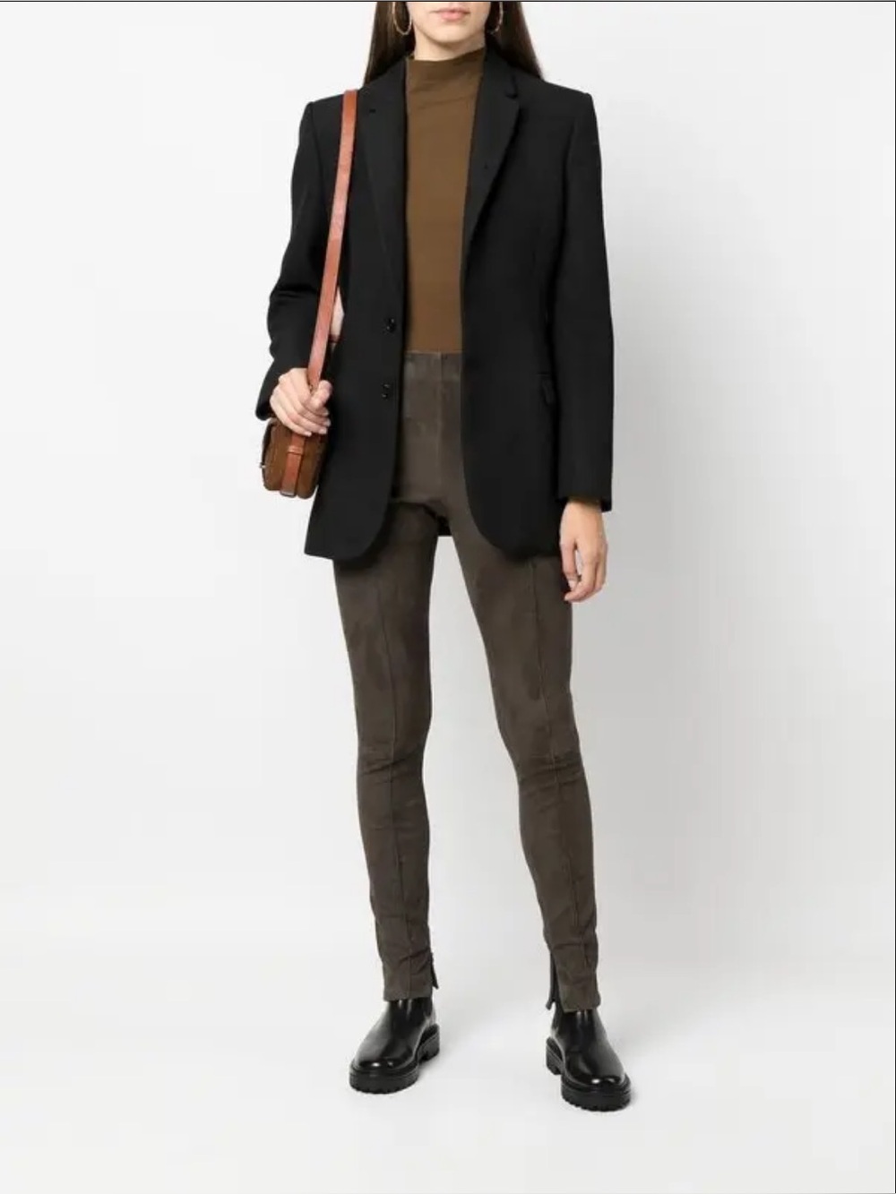 Polo Ralph Lauren Pintuck Lamb Suede Pants